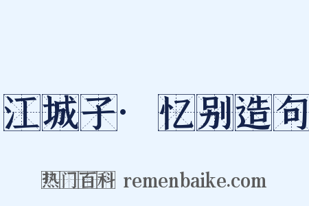 江城子·忆别造句是什么意思的图片